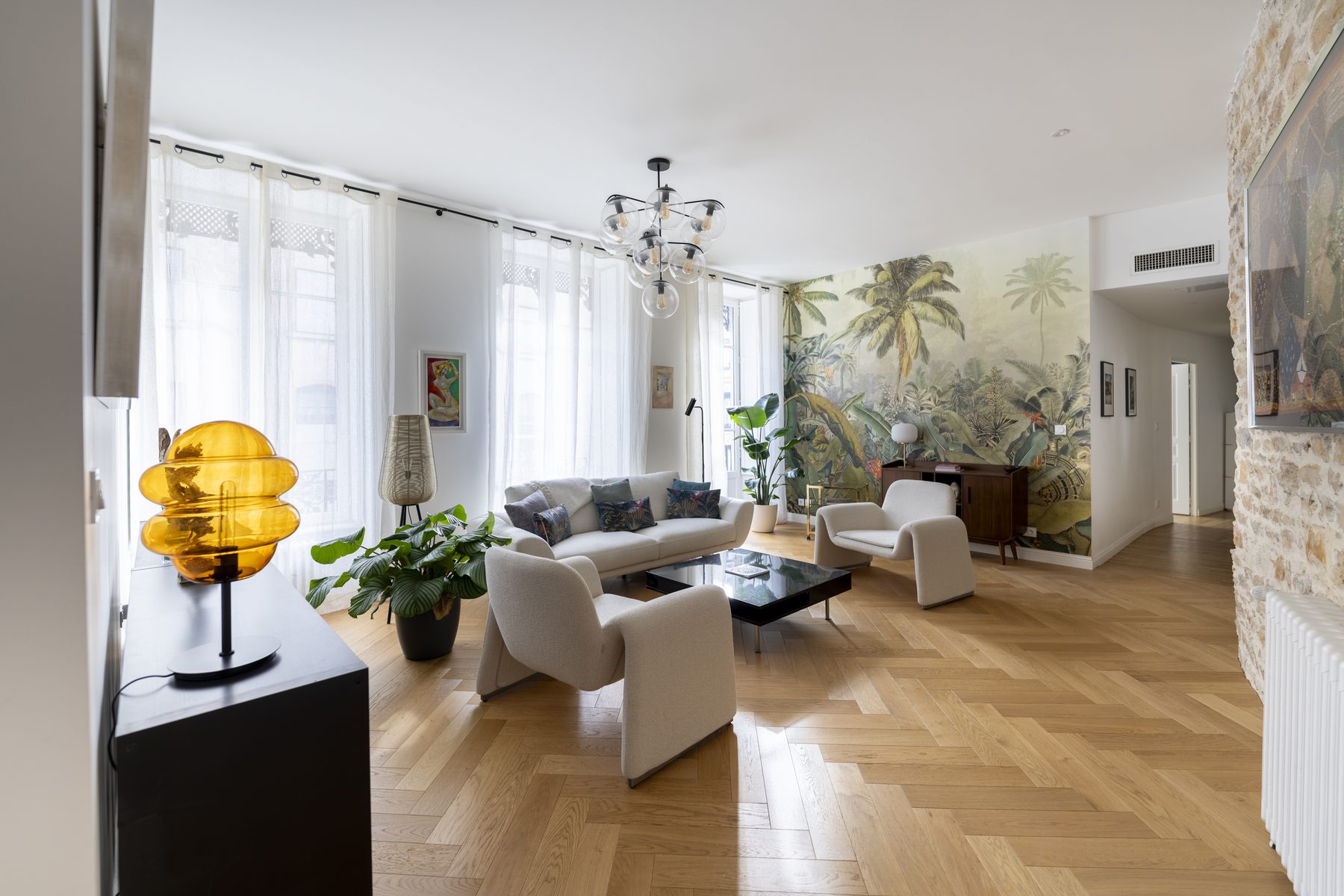 Séjour, parquet en chevrons — Lyon 2 — Bourse, Tom Devreeze, photographe immobilier Lyon