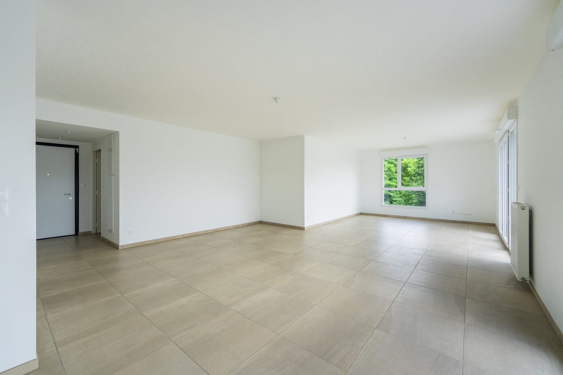 Entrée et séjour — Diagonale — Champagne, non meublé, Tom Devreeze, photographe immobilier Lyon