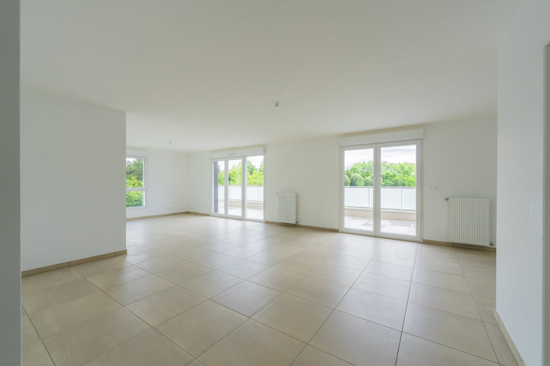 Séjour, baies vitrées — Diagonale — Champagne, non meublé, Tom Devreeze, photographe immobilier Lyon