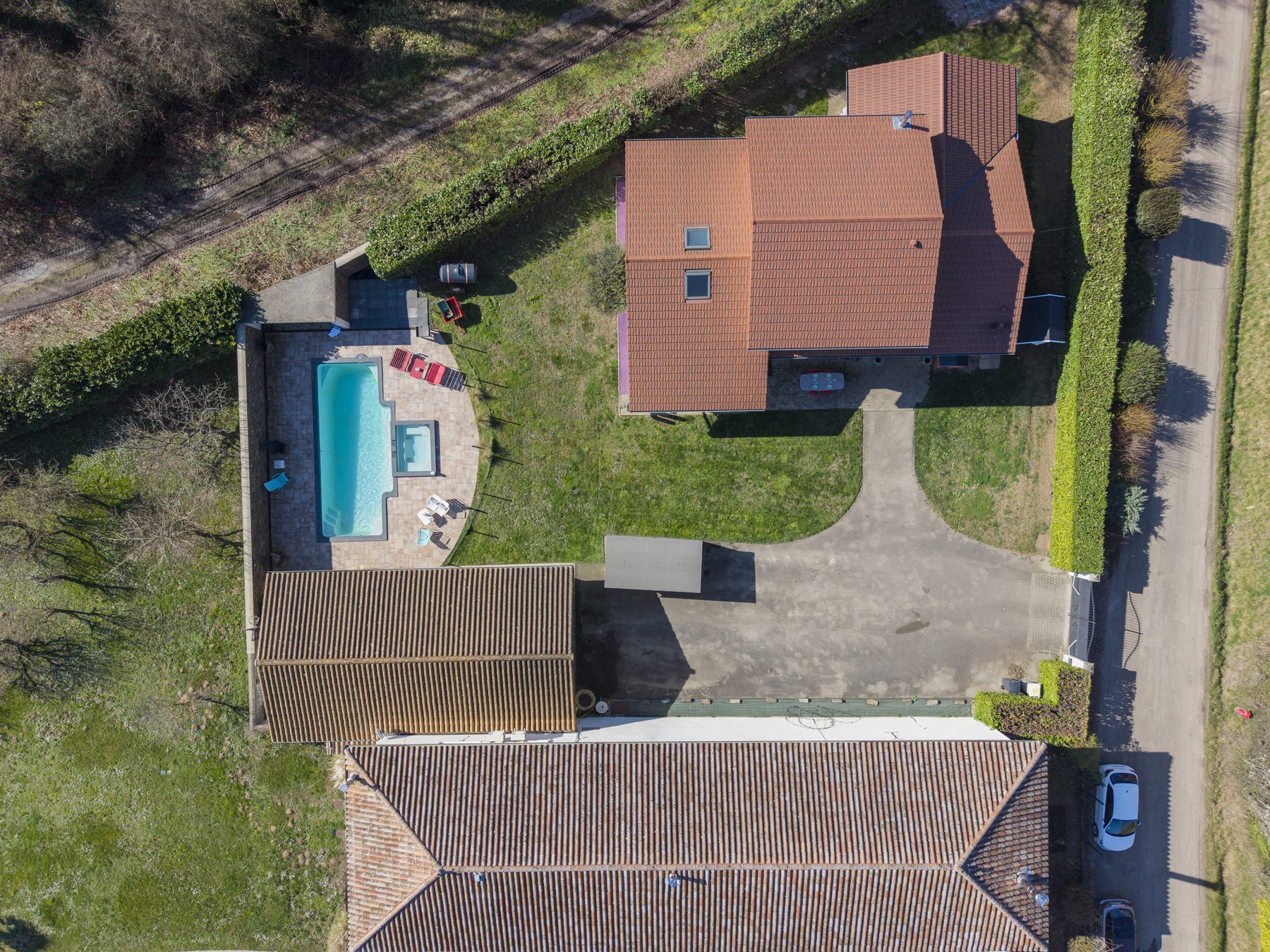 Propriété vue du ciel, drone — Maison — Isère, Tom Devreeze, photographe immobilier Lyon
